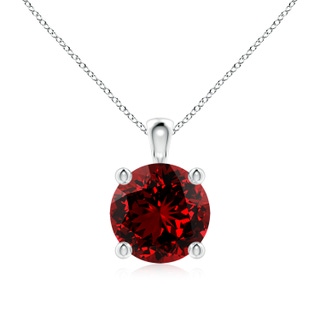 8mm Labgrown Lab-Grown Classic Round Ruby Solitaire Pendant in P950 Platinum