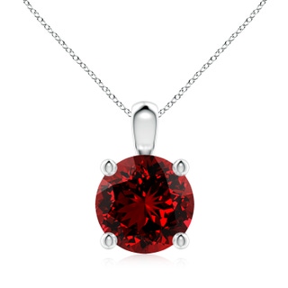 9mm Labgrown Lab-Grown Classic Round Ruby Solitaire Pendant in P950 Platinum