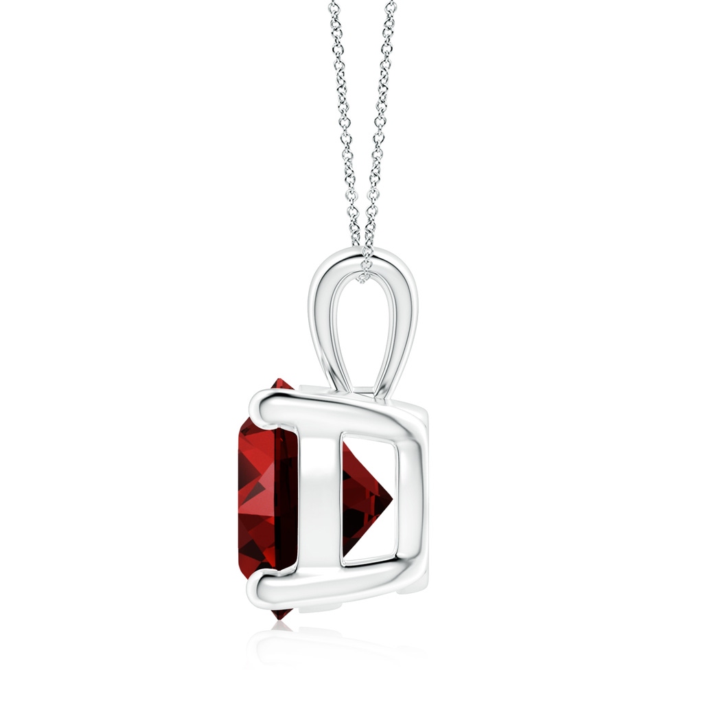 9mm Labgrown Lab-Grown Classic Round Ruby Solitaire Pendant in White Gold Side 199