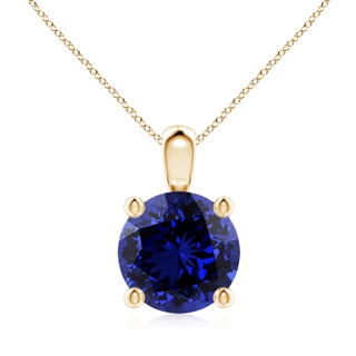 9mm Labgrown Lab-Grown Classic Round Blue Sapphire Solitaire Pendant in 9K Yellow Gold