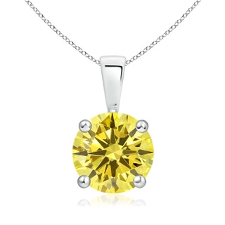 8.1mm Labgrown Classic Round Lab-Grown Fancy Intense Yellow Diamond Solitaire Pendant in P950 Platinum