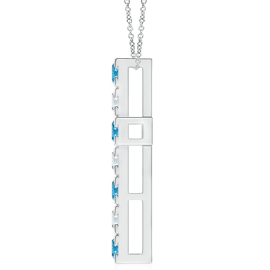 4mm Labgrown Flat Prong-Set Lab-Grown Fancy Intense Blue Diamond Cross Pendant in P950 Platinum side 199