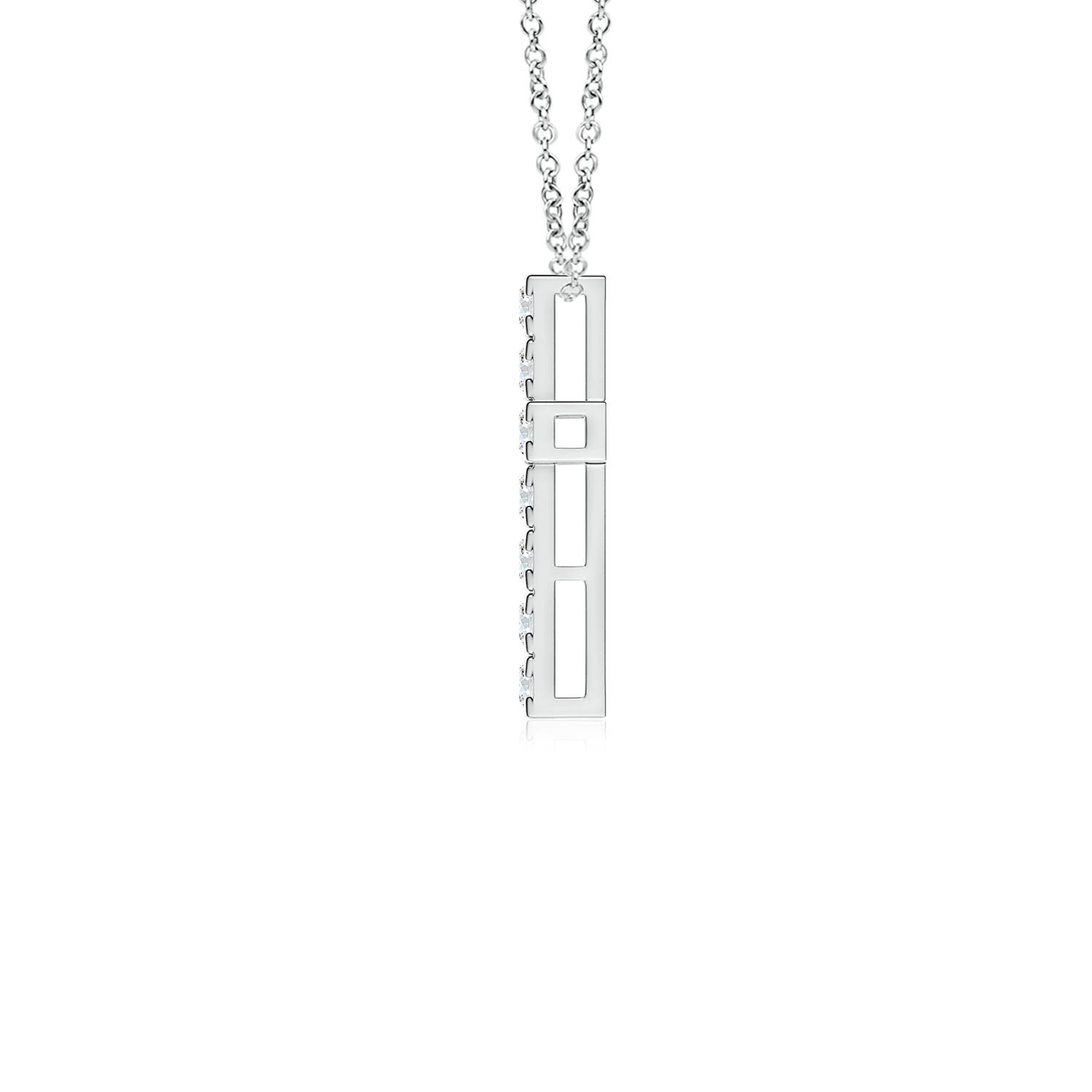 2mm FGVS Lab-Grown Flat Prong-Set Diamond Cross Pendant in P950 Platinum