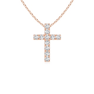 2mm FGVS Lab-Grown Flat Prong-Set Diamond Cross Pendant in Rose Gold