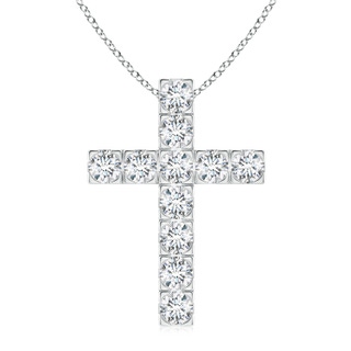 3.5mm FGVS Lab-Grown Flat Prong-Set Diamond Cross Pendant in P950 Platinum