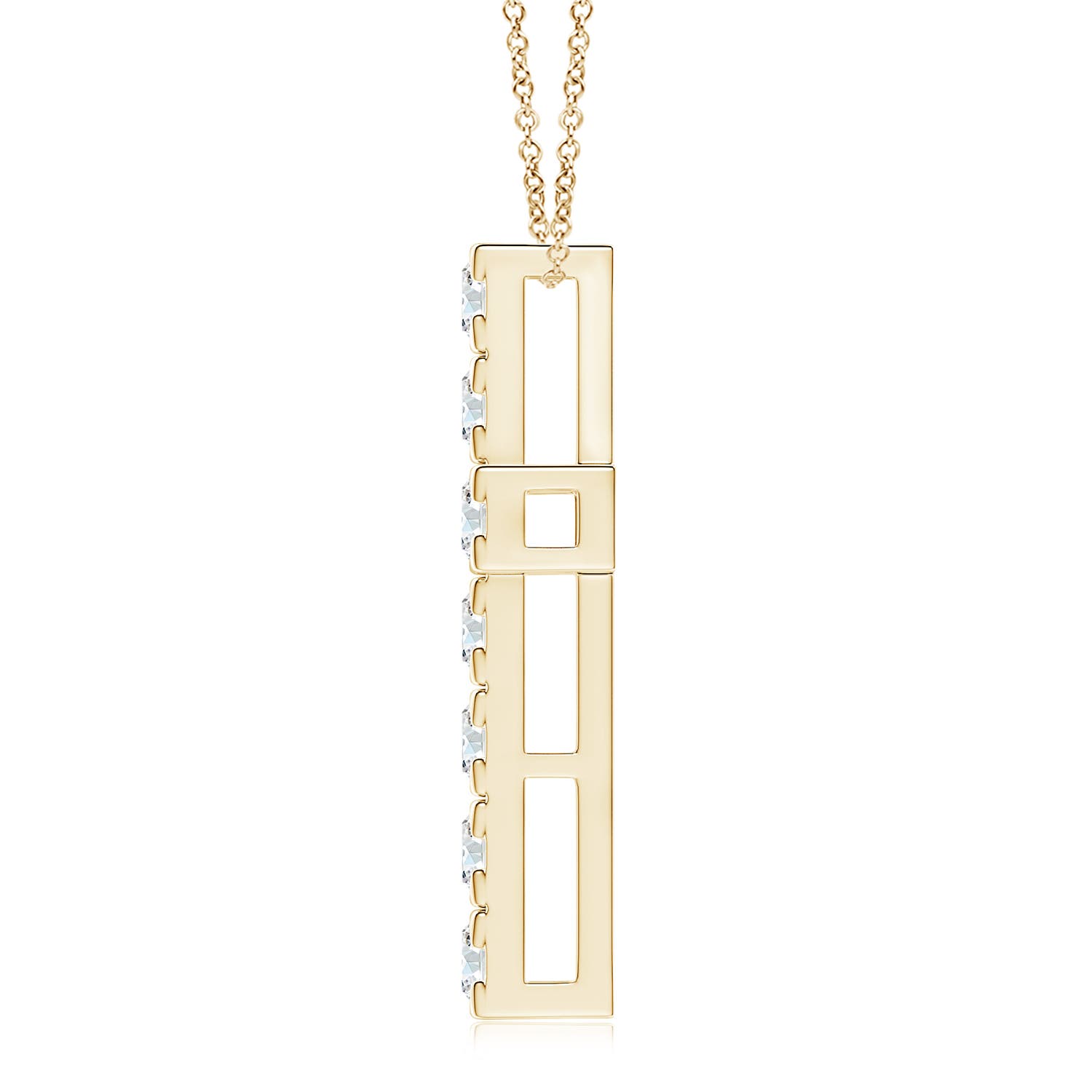 3.5mm FGVS Lab-Grown Flat Prong-Set Diamond Cross Pendant in Yellow Gold