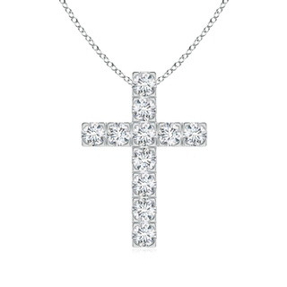 3mm FGVS Lab-Grown Flat Prong-Set Diamond Cross Pendant in White Gold