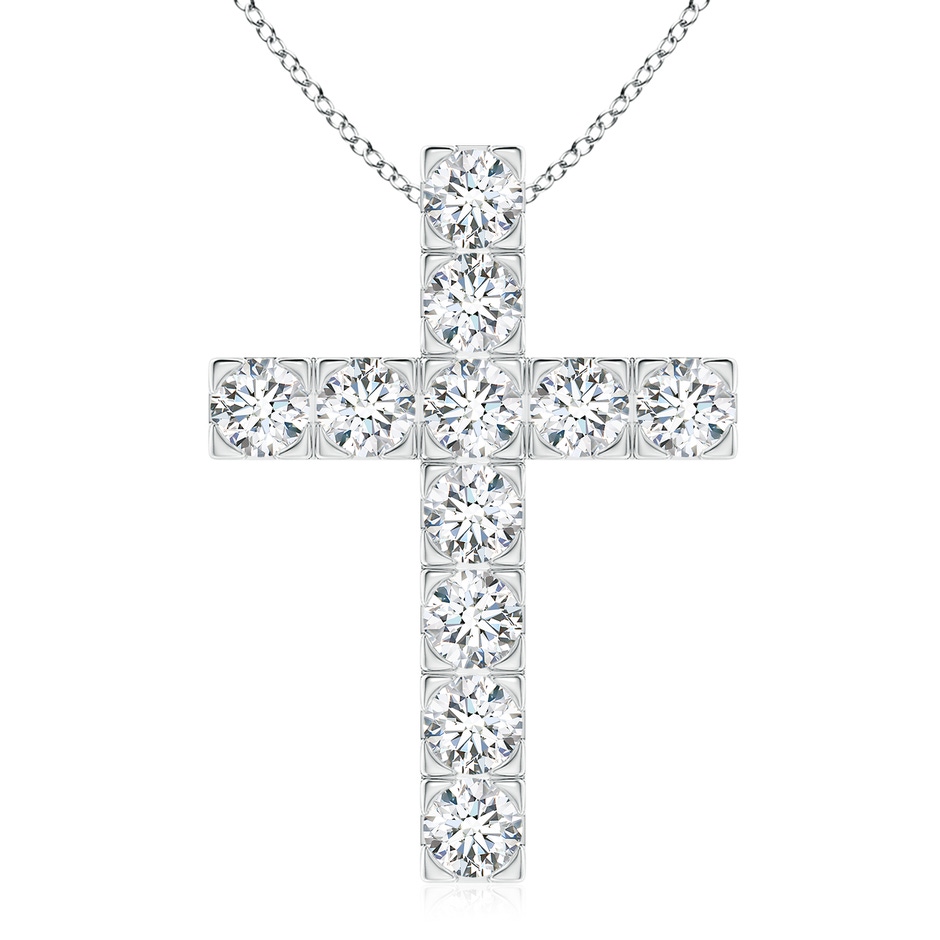 4.5mm FGVS Lab-Grown Flat Prong-Set Diamond Cross Pendant in P950 Platinum 