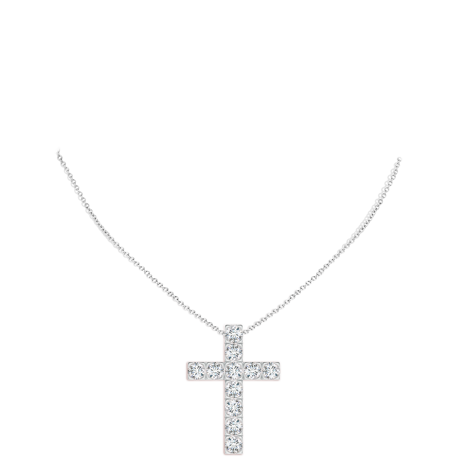 4.5mm FGVS Lab-Grown Flat Prong-Set Diamond Cross Pendant in P950 Platinum pen