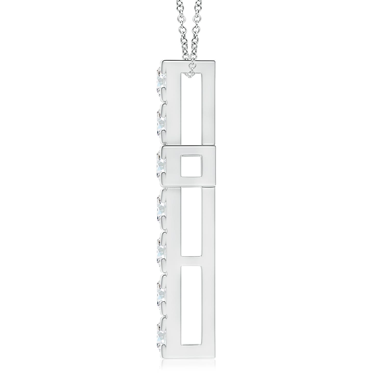 4.5mm FGVS Lab-Grown Flat Prong-Set Diamond Cross Pendant in White Gold