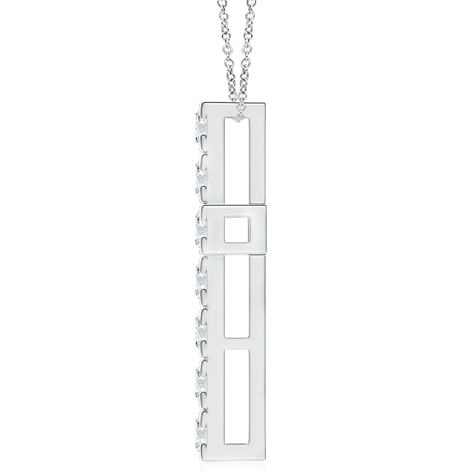 4mm FGVS Lab-Grown Flat Prong-Set Diamond Cross Pendant in P950 Platinum side 199