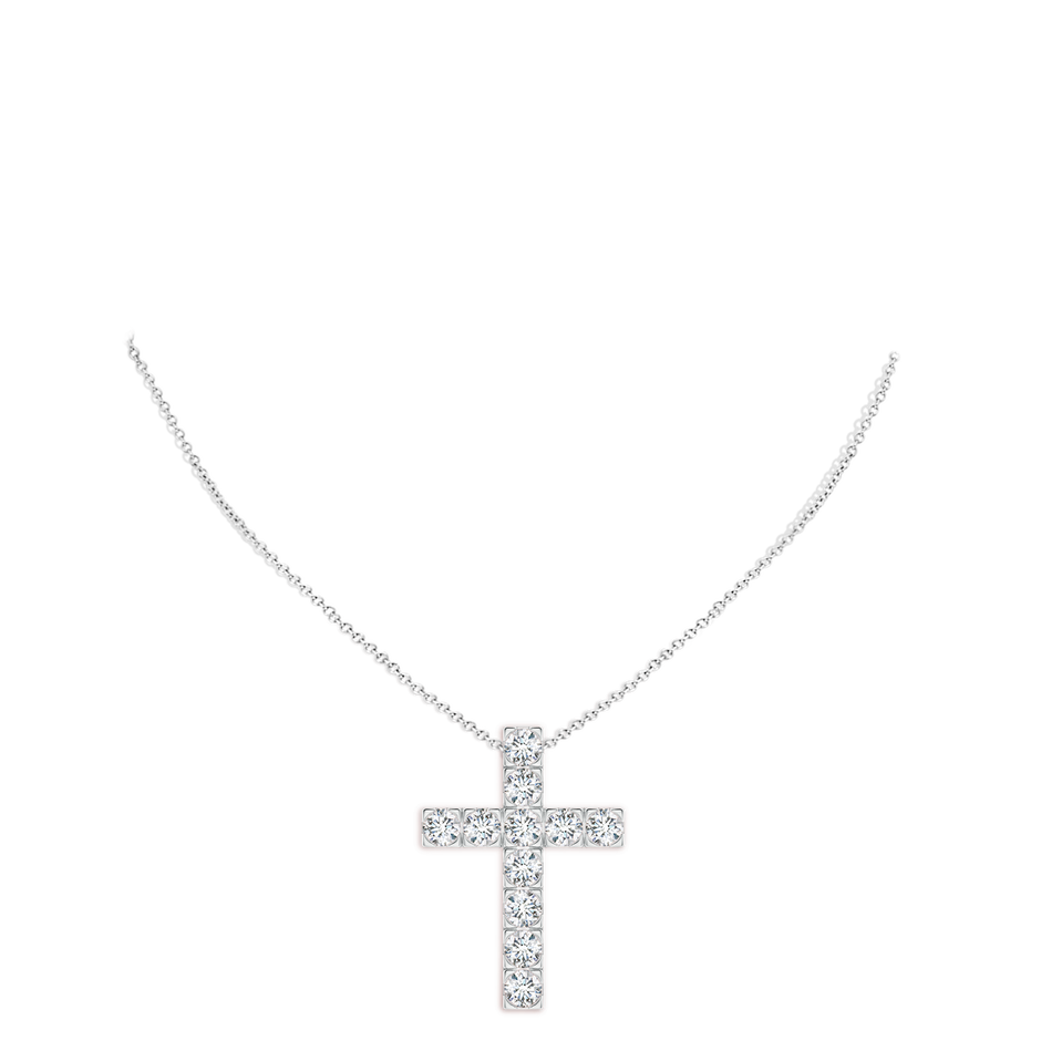 4mm FGVS Lab-Grown Flat Prong-Set Diamond Cross Pendant in P950 Platinum pen