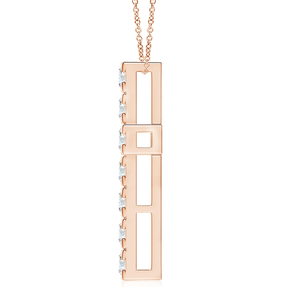 4mm FGVS Lab-Grown Flat Prong-Set Diamond Cross Pendant in Rose Gold side 199