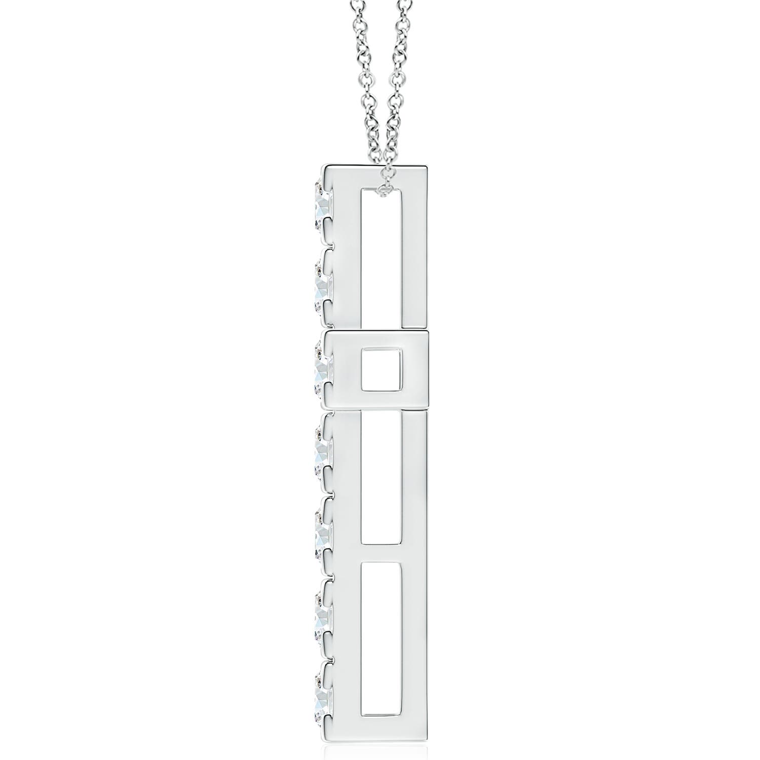 4mm FGVS Lab-Grown Flat Prong-Set Diamond Cross Pendant in White Gold