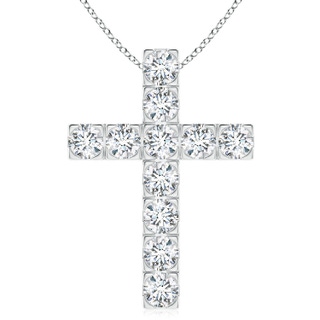 5.1mm FGVS Lab-Grown Flat Prong-Set Diamond Cross Pendant in P950 Platinum