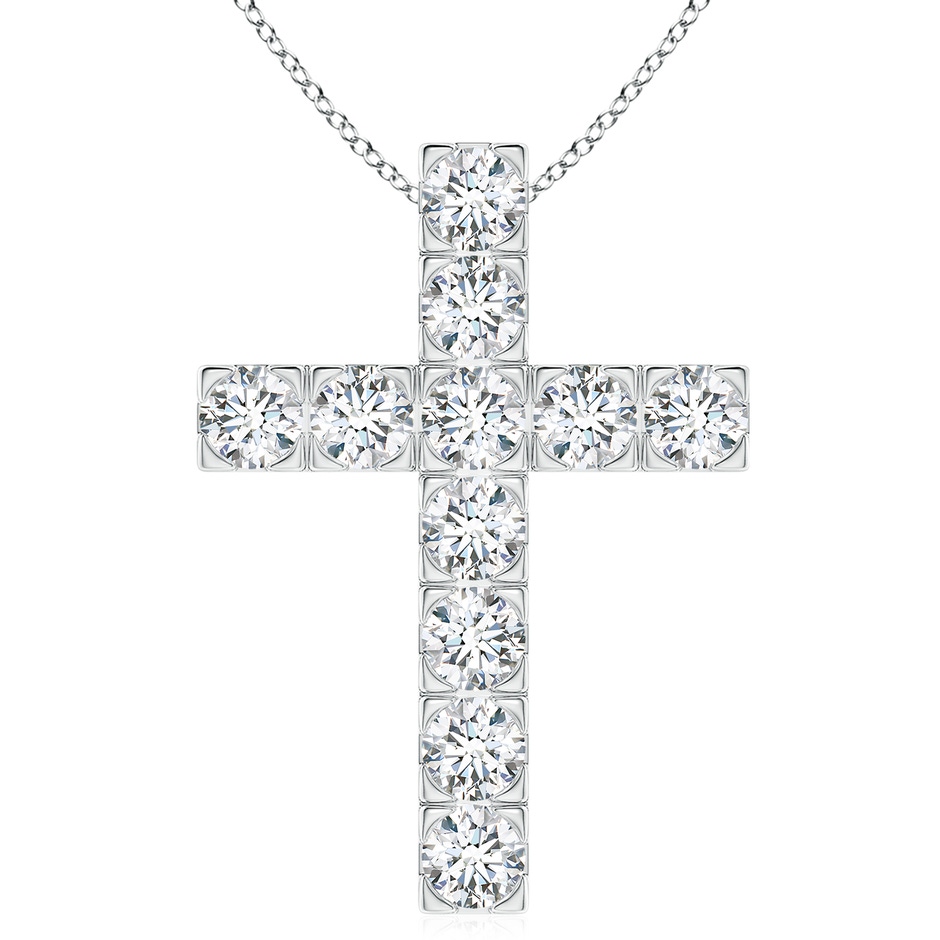 5.4mm FGVS Lab-Grown Flat Prong-Set Diamond Cross Pendant in P950 Platinum 
