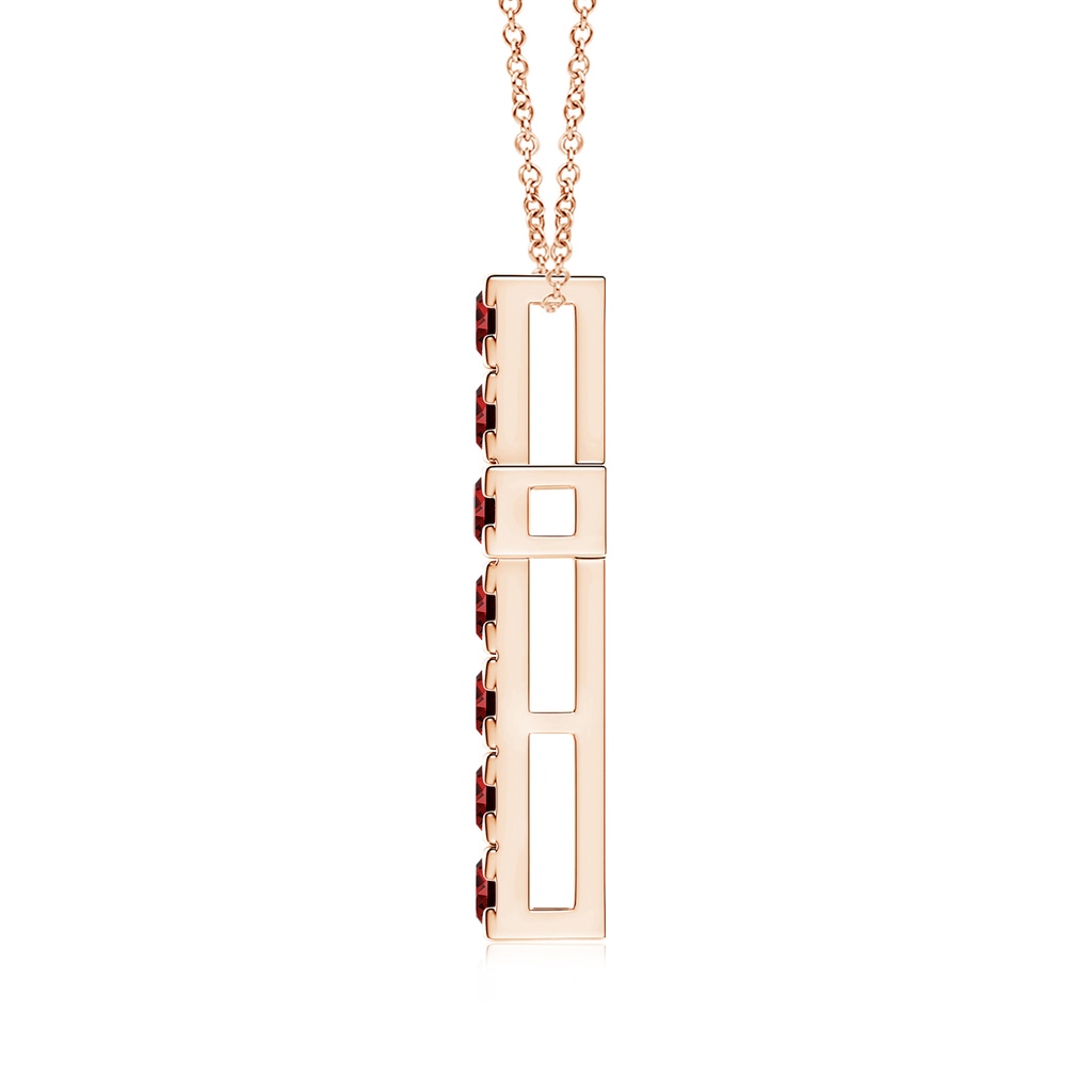 3mm Labgrown Lab-Grown Flat Prong-Set Ruby Cross Pendant in Rose Gold - side 199