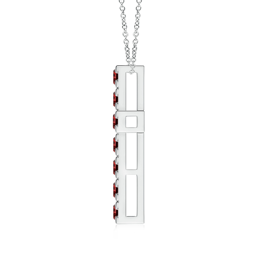 3mm Labgrown Lab-Grown Flat Prong-Set Ruby Cross Pendant in White Gold - side 199