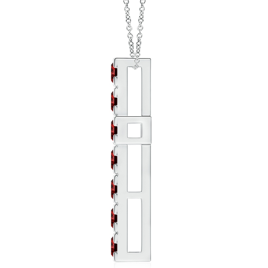 4mm Labgrown Lab-Grown Flat Prong-Set Ruby Cross Pendant in P950 Platinum side 199