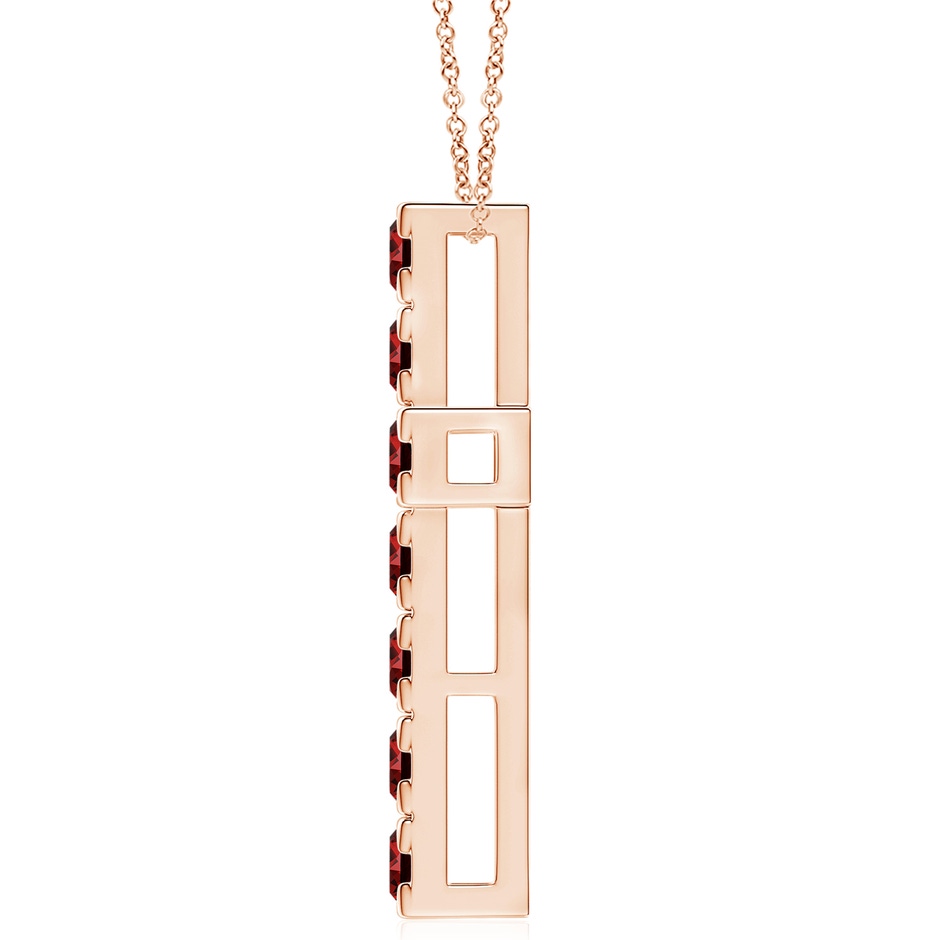 4mm Labgrown Lab-Grown Flat Prong-Set Ruby Cross Pendant in Rose Gold side 199