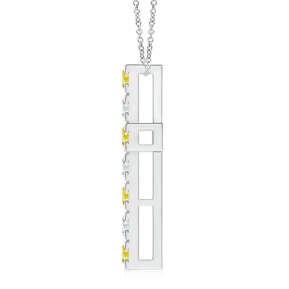 3.5mm Labgrown Flat Prong-Set Lab-Grown Fancy Intense Yellow Diamond Cross Pendant in White Gold side 199