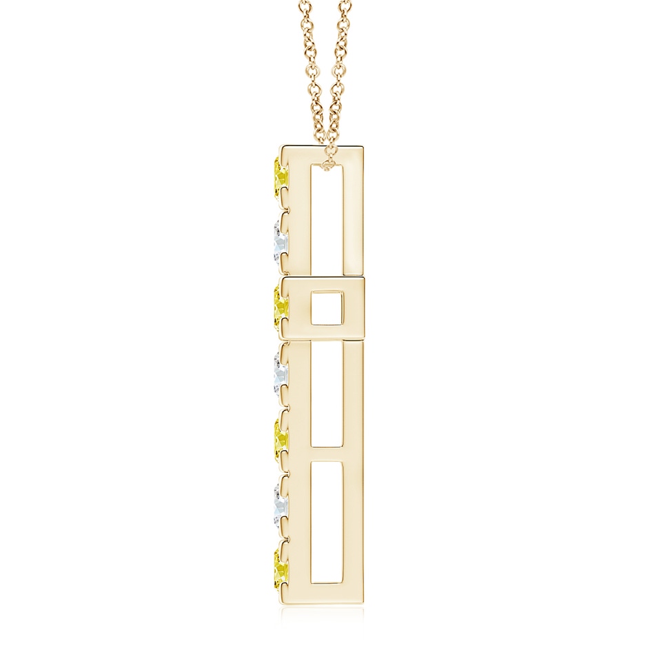 3.5mm Labgrown Flat Prong-Set Lab-Grown Fancy Intense Yellow Diamond Cross Pendant in Yellow Gold side 199