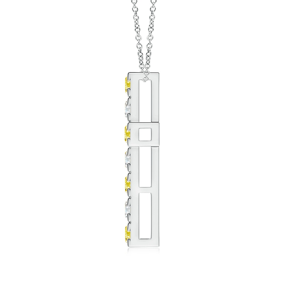 3mm Labgrown Flat Prong-Set Lab-Grown Fancy Intense Yellow Diamond Cross Pendant in P950 Platinum side 199