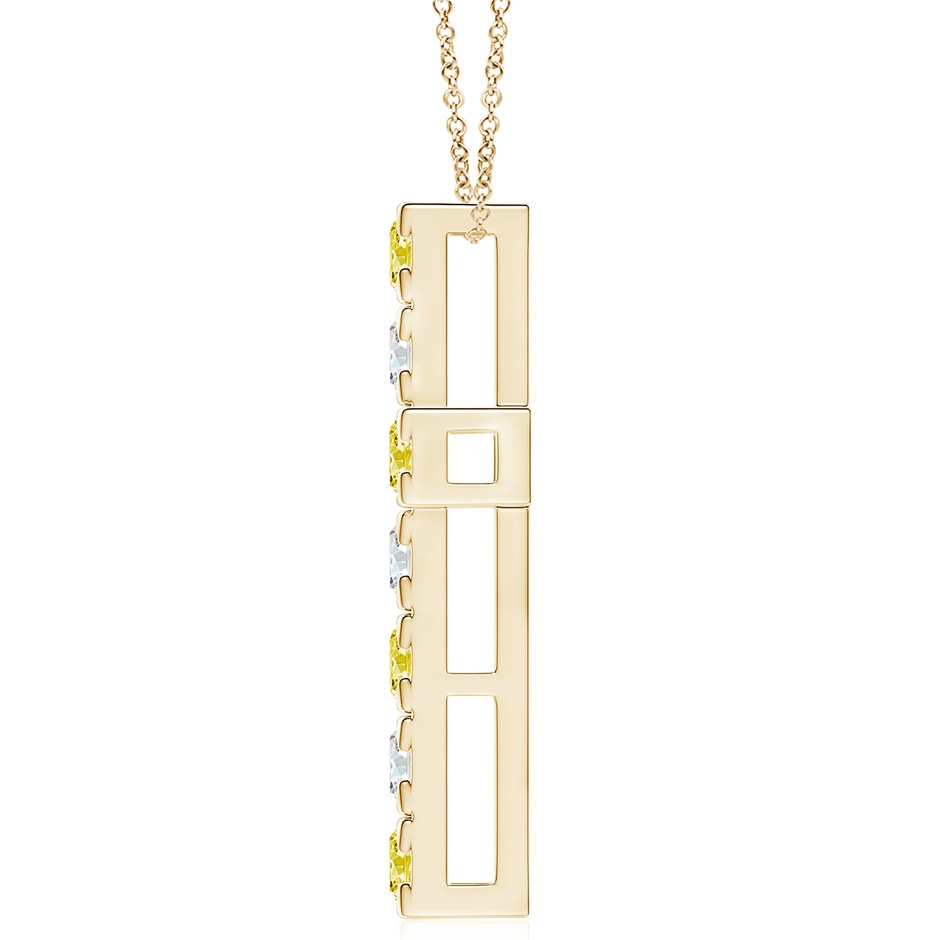 4mm Labgrown Flat Prong-Set Lab-Grown Fancy Intense Yellow Diamond Cross Pendant in Yellow Gold side 199