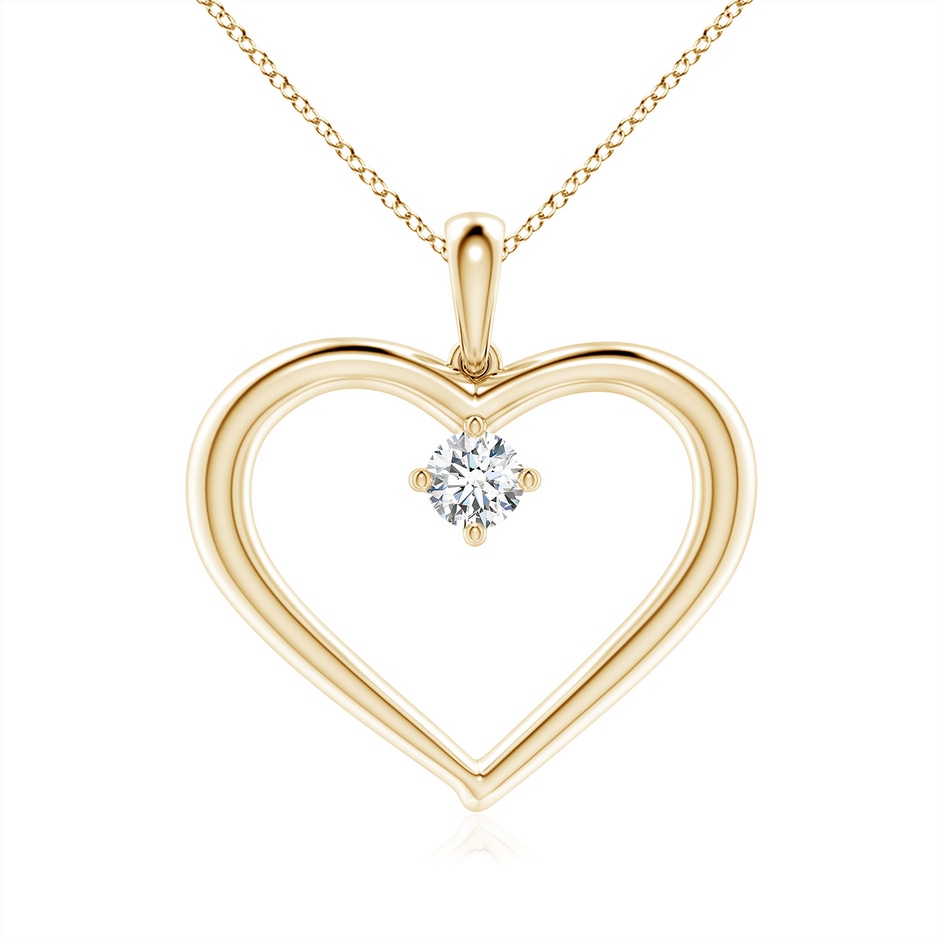 5.1mm FGVS Lab-Grown Solitaire Diamond Heart Pendant in 9K Yellow Gold 