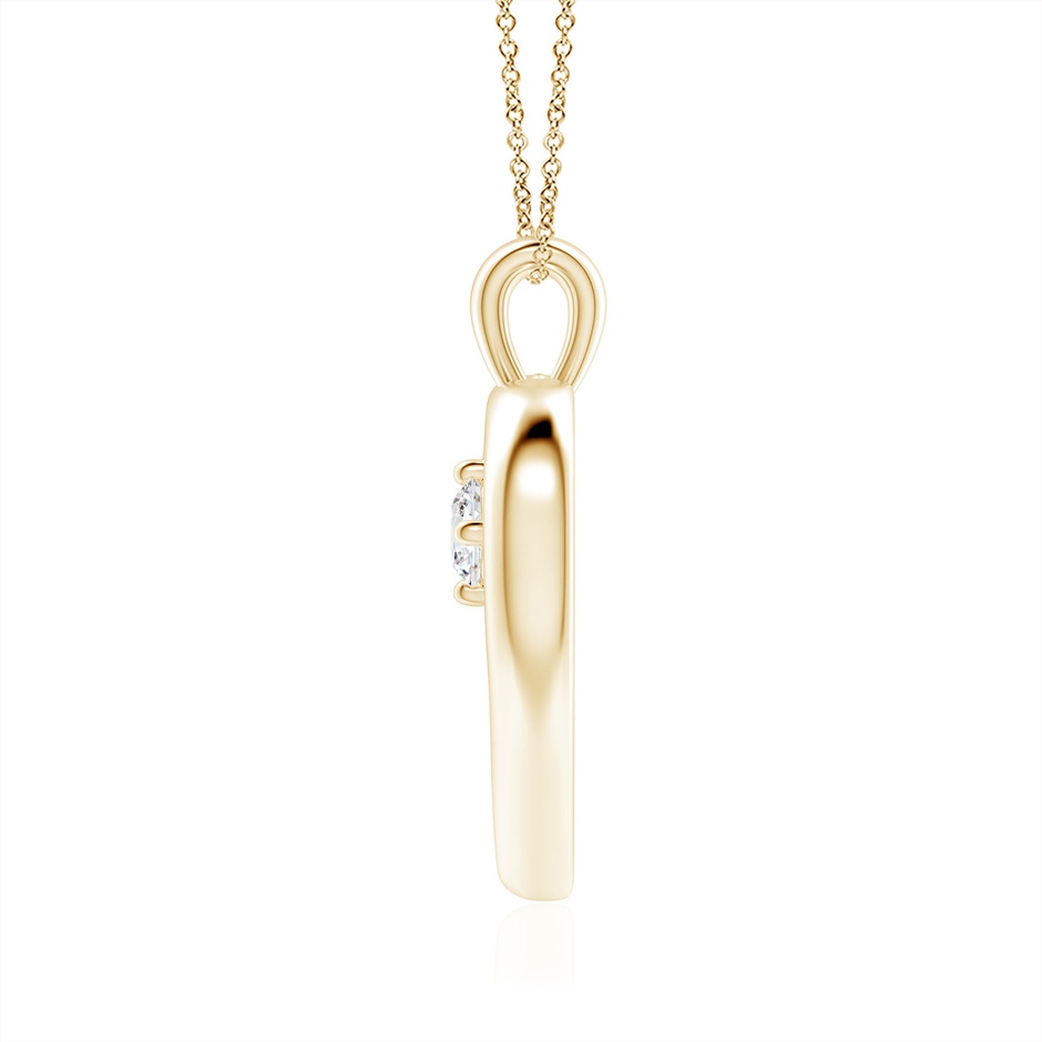 5.1mm FGVS Lab-Grown Solitaire Diamond Heart Pendant in 9K Yellow Gold side 199