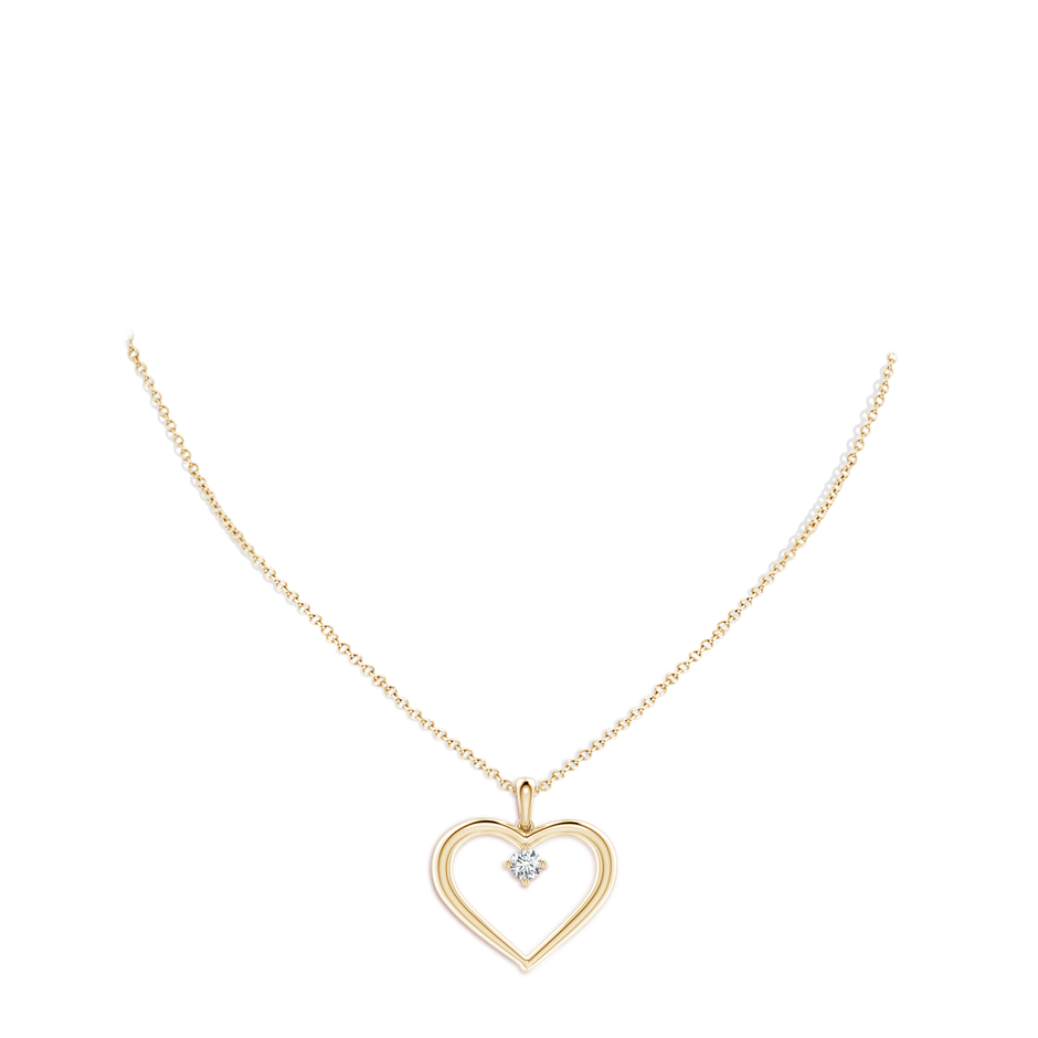 5.1mm FGVS Lab-Grown Solitaire Diamond Heart Pendant in 9K Yellow Gold pen