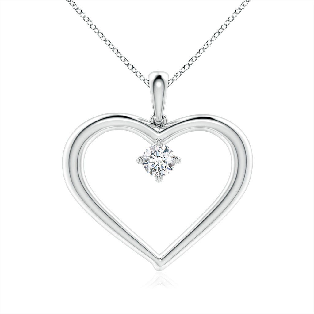 5.1mm FGVS Lab-Grown Solitaire Diamond Heart Pendant in P950 Platinum