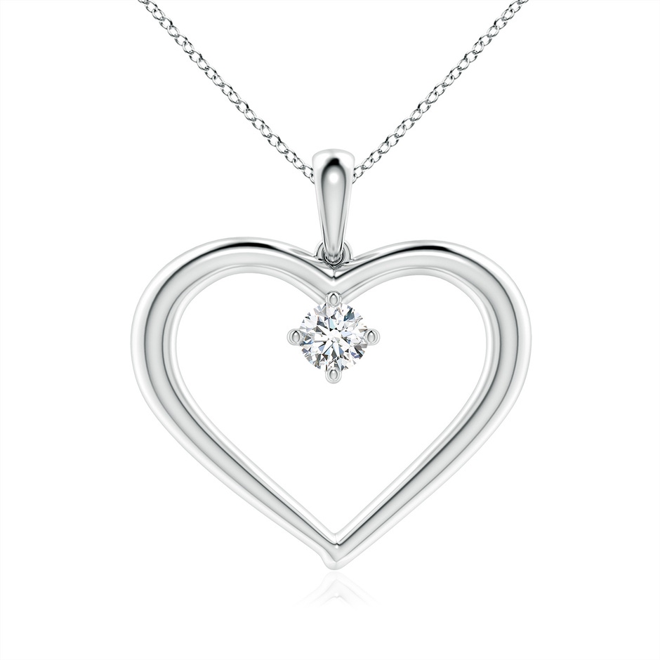 5.1mm FGVS Lab-Grown Solitaire Diamond Heart Pendant in White Gold 