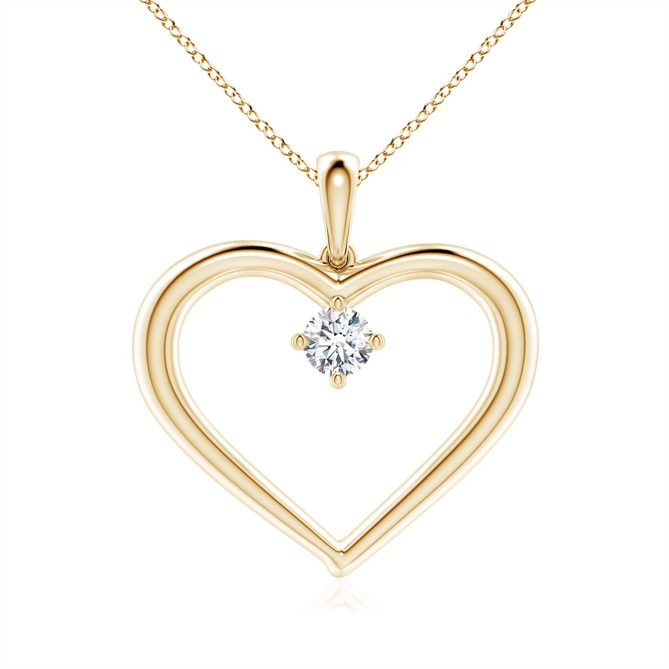 5.1mm FGVS Lab-Grown Solitaire Diamond Heart Pendant in Yellow Gold 