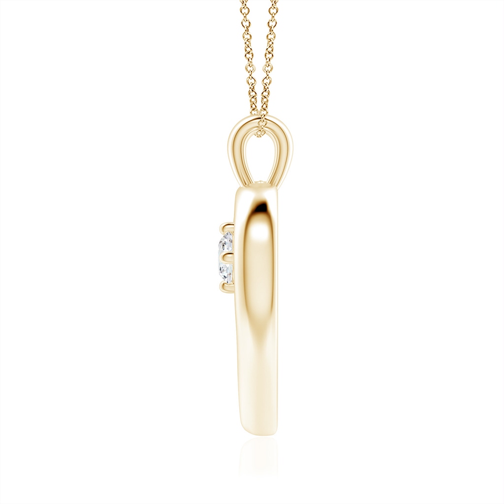 5.1mm FGVS Lab-Grown Solitaire Diamond Heart Pendant in Yellow Gold - side 199