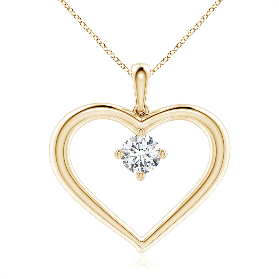 6.4mm FGVS Lab-Grown Solitaire Diamond Heart Pendant in 18K Yellow Gold 