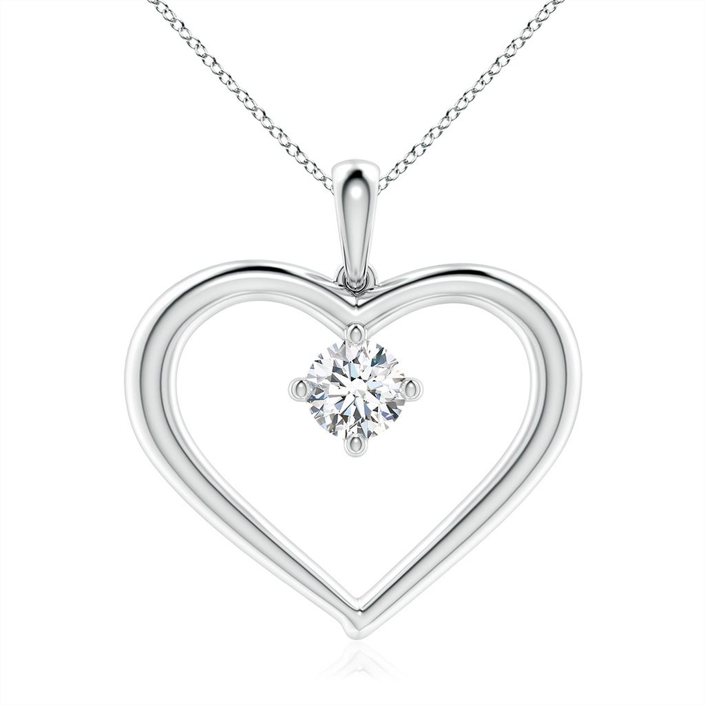 6.4mm FGVS Lab-Grown Solitaire Diamond Heart Pendant in P950 Platinum