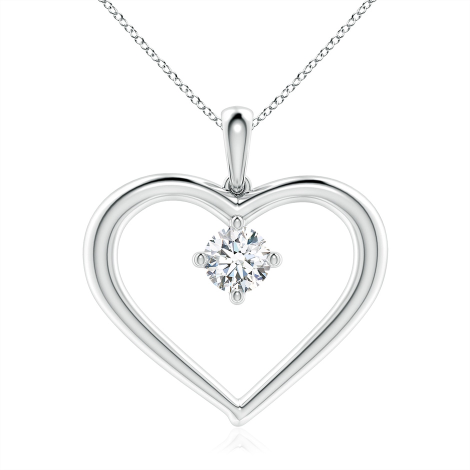 6.4mm FGVS Lab-Grown Solitaire Diamond Heart Pendant in P950 Platinum 