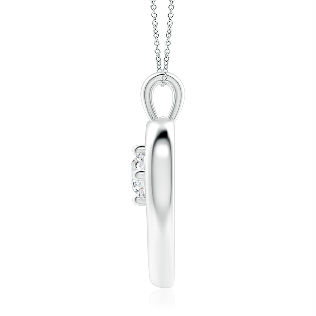 6.4mm FGVS Lab-Grown Solitaire Diamond Heart Pendant in P950 Platinum - side 199