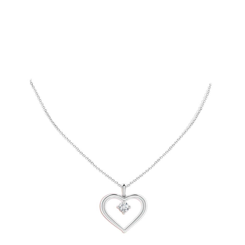 6.4mm FGVS Lab-Grown Solitaire Diamond Heart Pendant in P950 Platinum pen