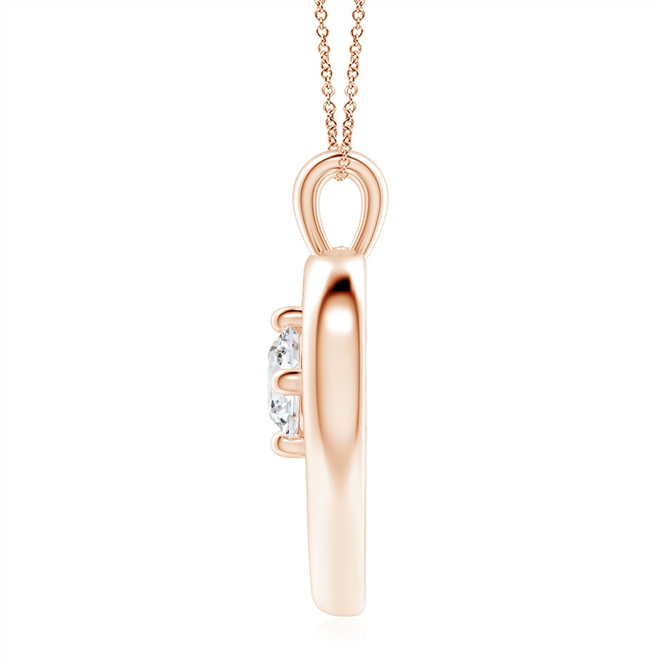 7.4mm FGVS Lab-Grown Solitaire Diamond Heart Pendant in Rose Gold side 199