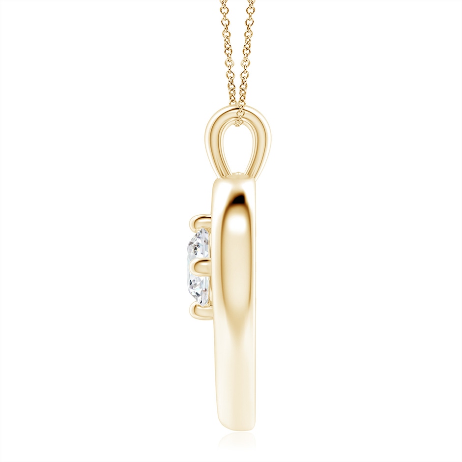 7.4mm FGVS Lab-Grown Solitaire Diamond Heart Pendant in Yellow Gold side 199