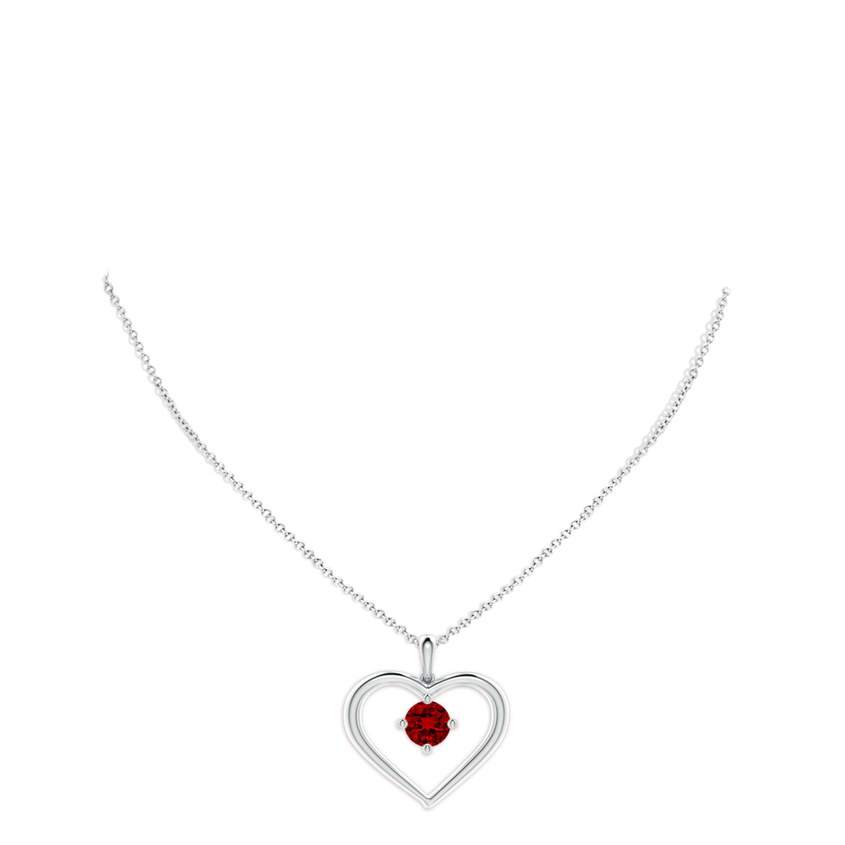8mm Labgrown Lab-Grown Solitaire Ruby Heart Pendant in P950 Platinum pen