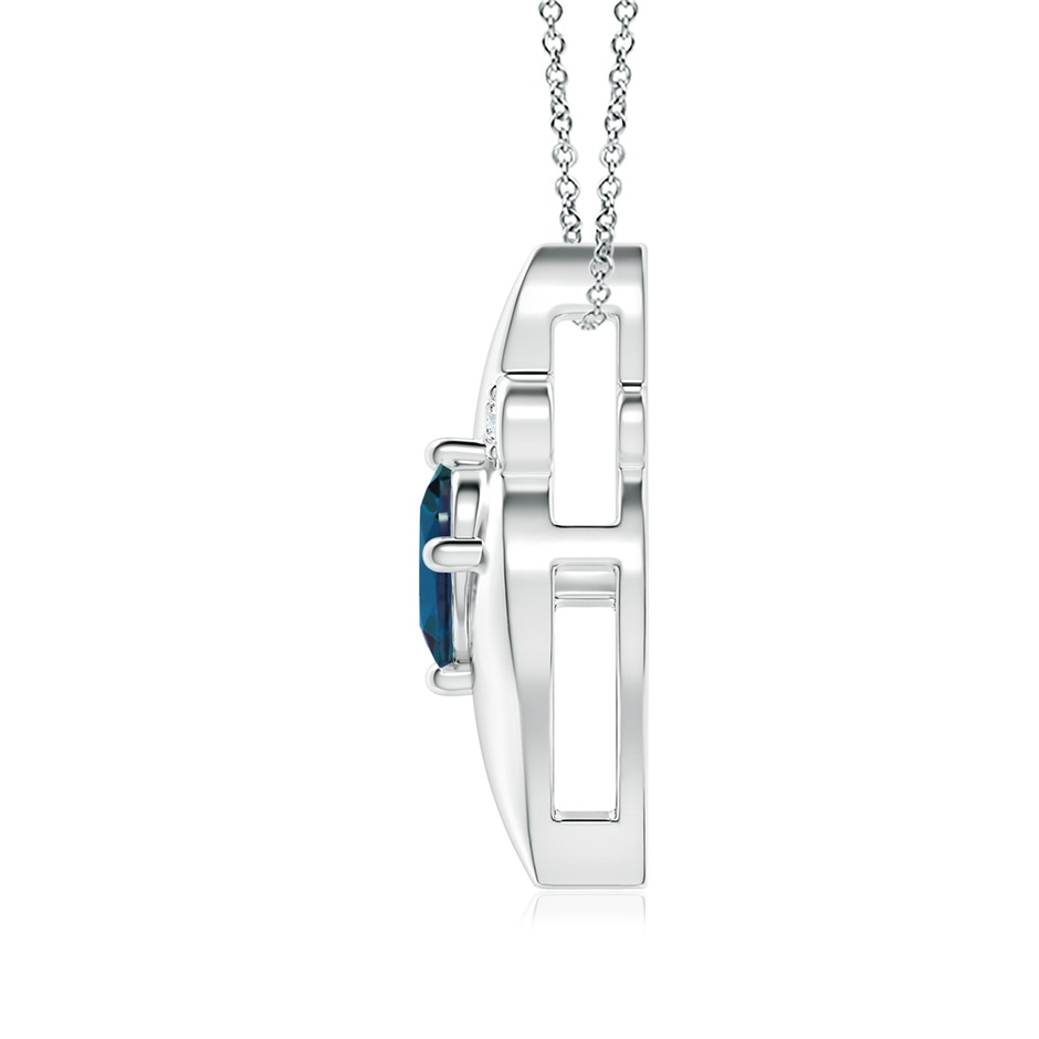 8x6mm Labgrown Shell Style Oval Lab-Grown Alexandrite and Diamond Pendant in White Gold side 199