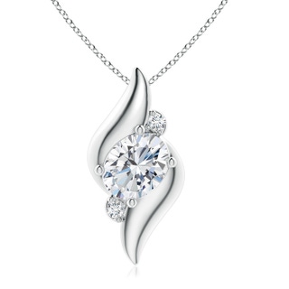 10x8mm FGVS Lab-Grown Shell Style Oval Diamond Pendant in P950 Platinum