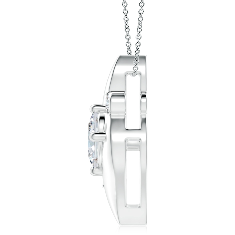11.5x9mm FGVS Lab-Grown Shell Style Oval Diamond Pendant in P950 Platinum side 199