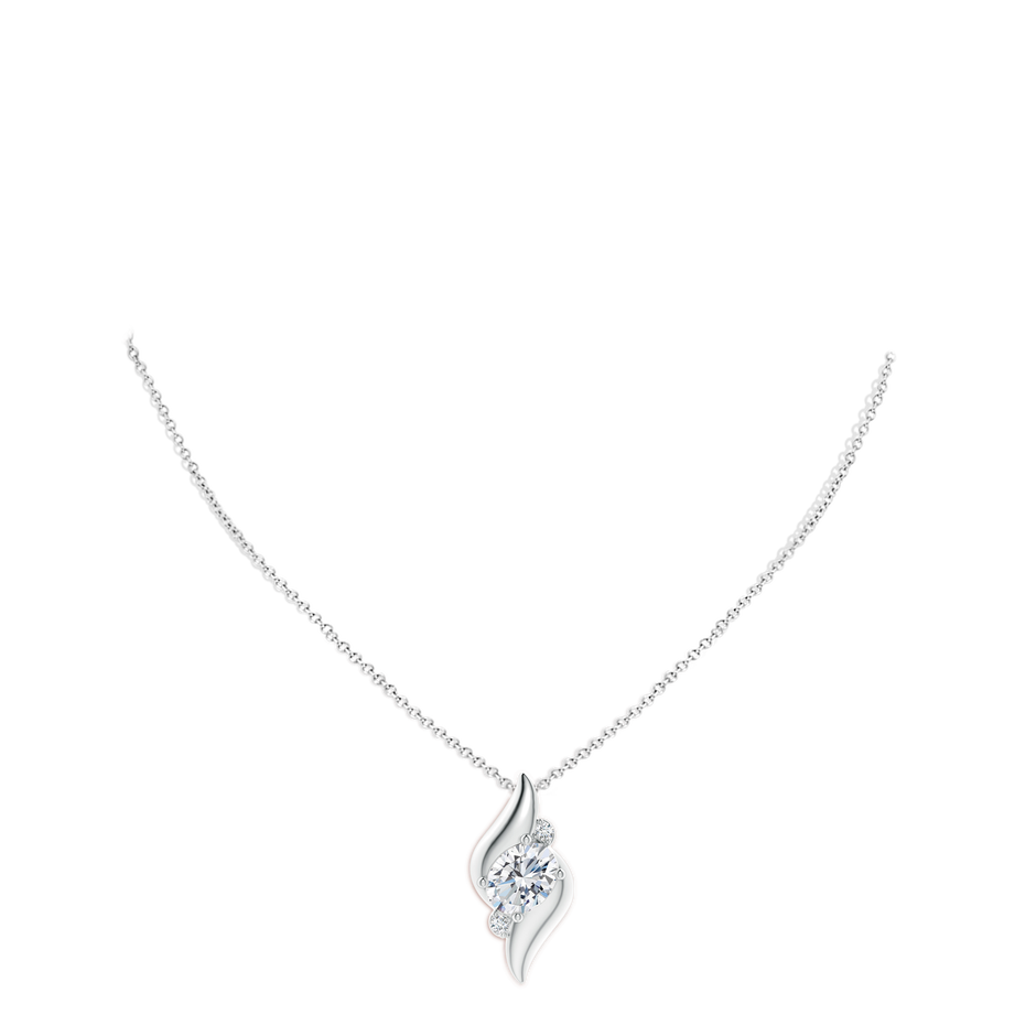 11.5x9mm FGVS Lab-Grown Shell Style Oval Diamond Pendant in P950 Platinum pen