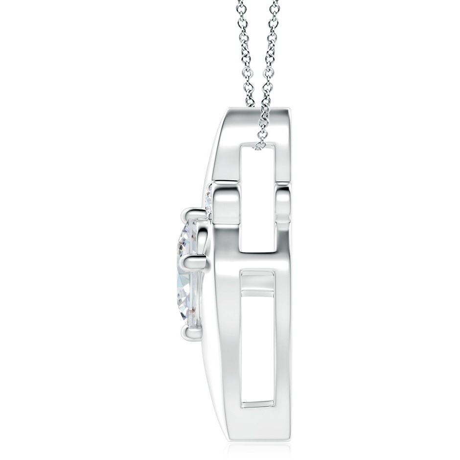 12x8mm FGVS Lab-Grown Shell Style Oval Diamond Pendant in P950 Platinum side 199