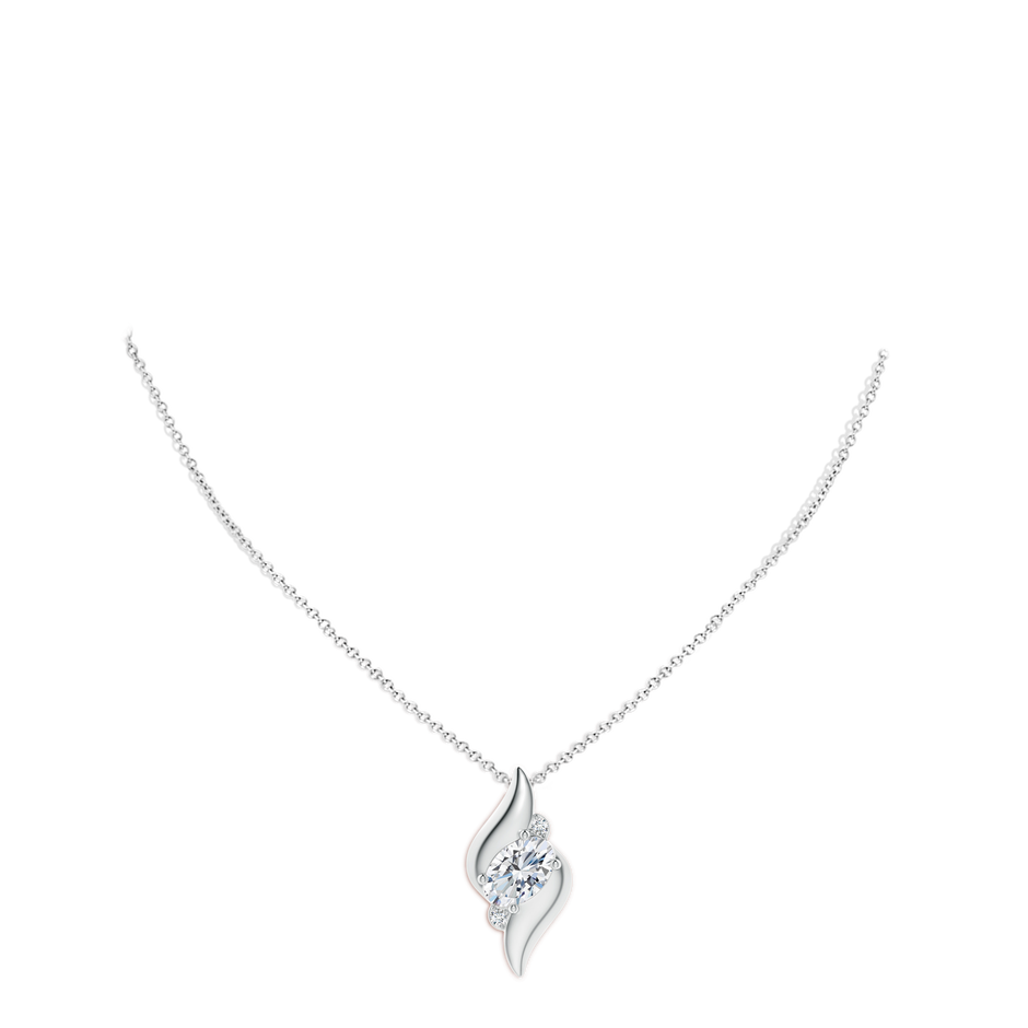 12x8mm FGVS Lab-Grown Shell Style Oval Diamond Pendant in P950 Platinum pen