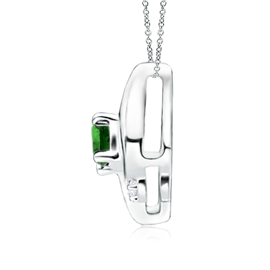 4x3mm Labgrown Lab-Grown Shell Style Oval Emerald and Lab Diamond Pendant in P950 Platinum side 199